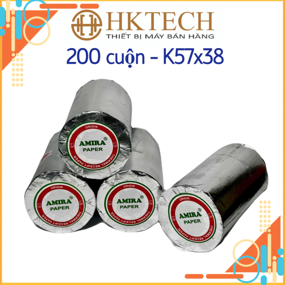 [200 Cuộn] Giấy In Hoá Đơn K57 In Bill K57 Đường Kính 38mm Chất Lượng Cao