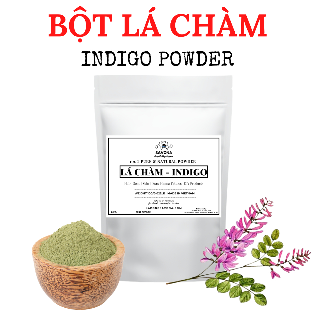 10gr Bột Lá Móng, Bột Lá Chàm Nguyên Chất Nhuộm Đen Tóc Màu Tự Nhiên Làm Xà Phòng, Dầu Gội SavonA - 