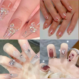 Móng giả đính đá móng tay giả đính đá đính nơ bộ 24 móng kèm keo