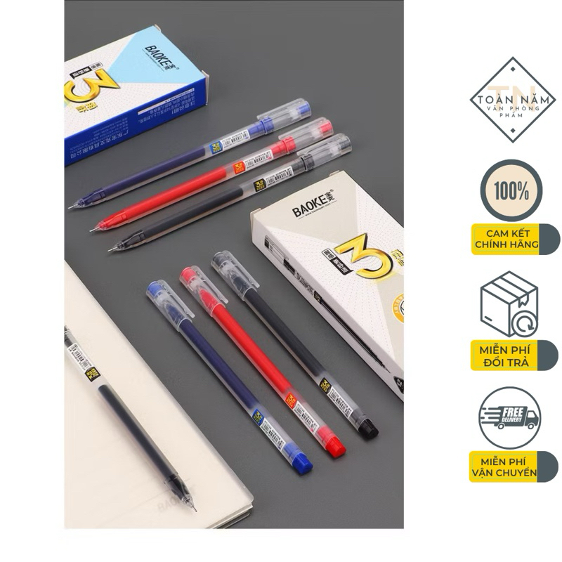 Bút gel nước Baoke PC5198 nét 0.5mm / Bút gel Baoke 5198 thân tam giác viết siêu trơn(1 cái)