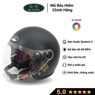 Mũ bảo hiểm nam nữ có kính an toàn nón bảo hiểm JAVIVA 3/4 đầu JA08 cao cấp đạt chuẩn Quatest