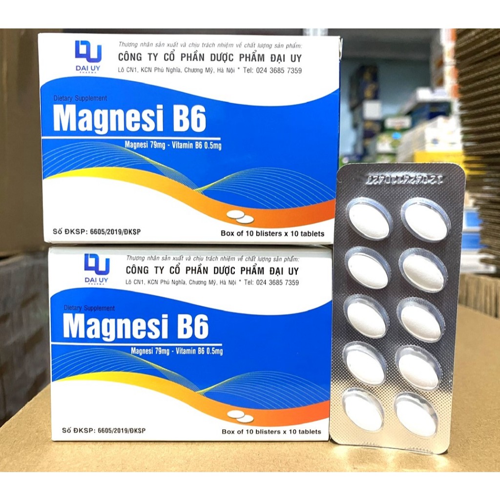 Magnesi B6 bổ sung vitamin B6 và Magnesi 100viên