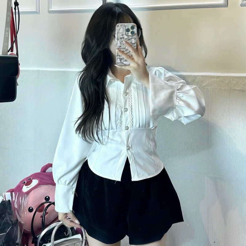 ÁO SƠMI VIỀN REN TIỂU THƯ