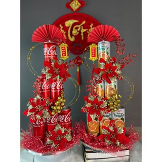 Combo 2 set phụ kiện hoa VIP  trang trí tháp bánh Tài Lộc, tháp oản ngày Tết (2 set 3 hoa Đỏ vàng)