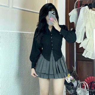 SƠMI TAY DÀI NÚT VÀNG