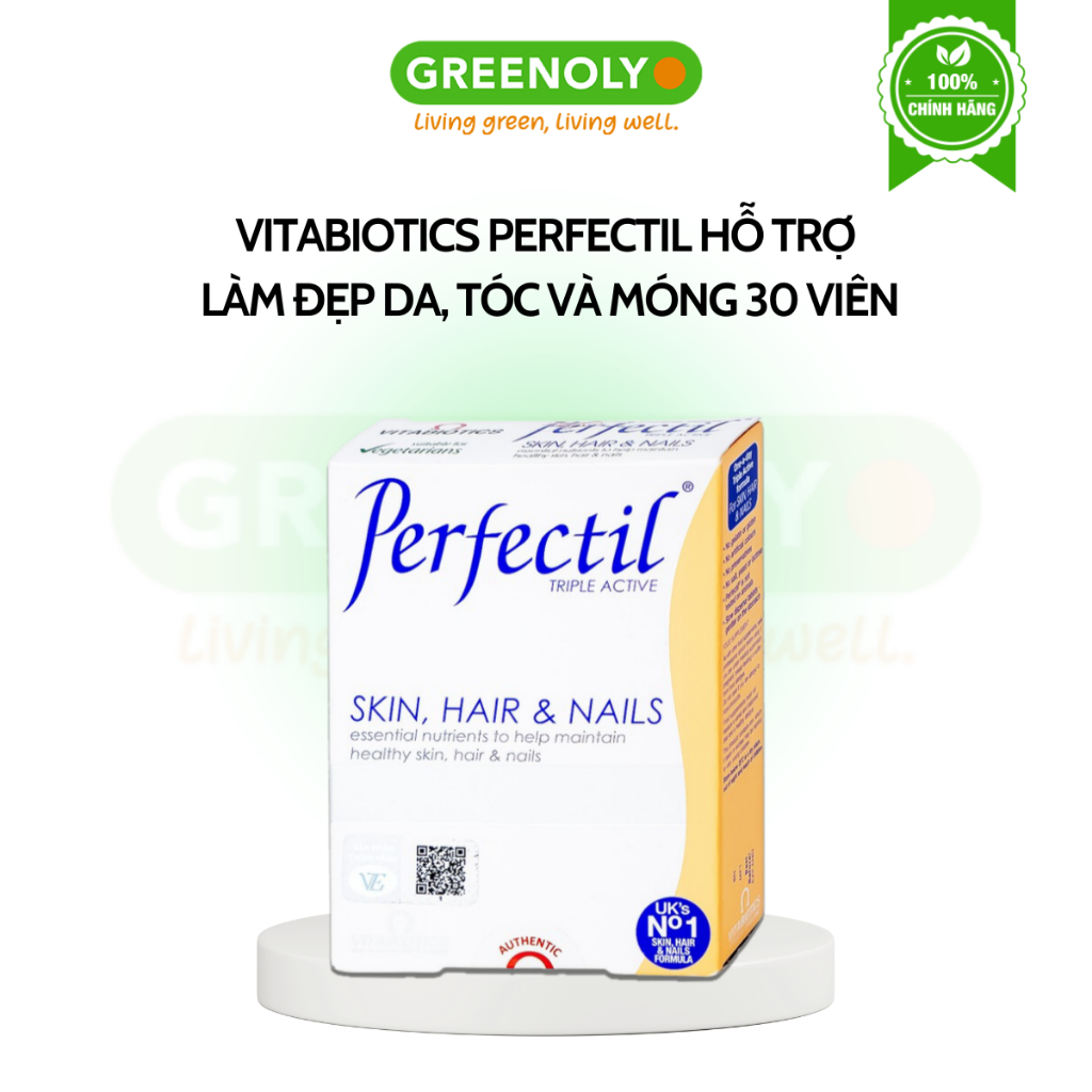 Viên Uống Làm Đẹp Da, Tóc & Móng Vitabiotics PERFECTIL Bổ Sung Biotin Và Vitamin Hộp 30 Viên