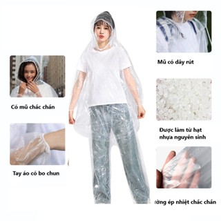  Bộ quần áo mưa trong suốt Ánh Dương chất liệu nilon zin không thấm nước 