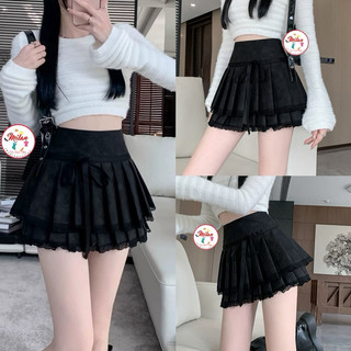 Chân váy da lộn 2 tầng ngắn có lót quần