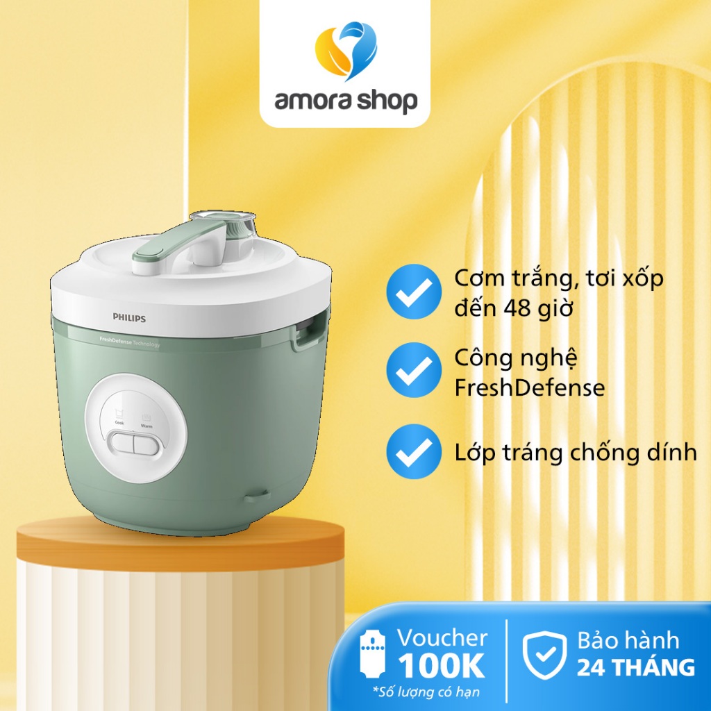 Nồi cơm điện Philips HD3212 /32, Dung tích 1.8L, Lòng nồi hợp kim nhôm, Bảo hành 24 tháng