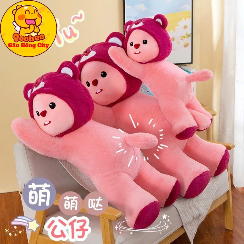 Gấu Bông Loopy Cosplay Lotso Nằm - Loopy Nhồi Bông Thú Bông Hottrend Cao Cấp Gấu Bông City