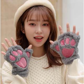  Găng tay hở ngón hình chân mèo cute dễ thương chất lông dày dặn ấm áp cho mùa đông bao tay unisex nam nữ thời trang 