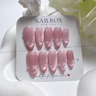 L074 Nail box thiết kế thủ công sơn hồng mắt mèo ánh trăng cực quang vẽ gel nhện