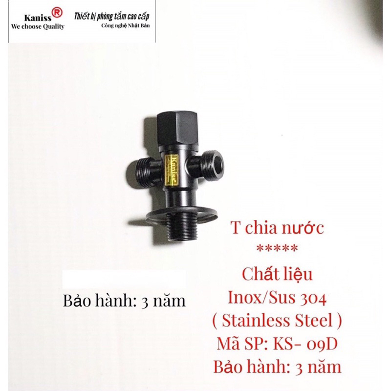 Tê chia 3 vòi xịt - tê cầu đen