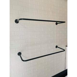 Thanh u gắn tường, khung treo quần áo hình chữ U màu đen với 3 kích thước tùy chọn