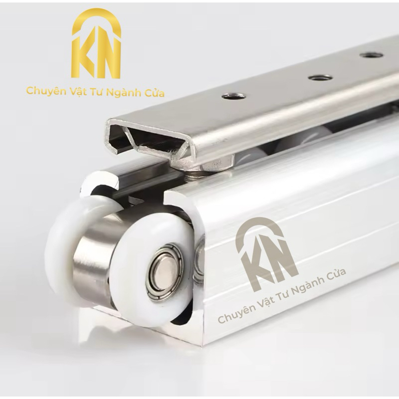 Thanh ray treo cửa lùa Loại dày [Kèm bánh xe]