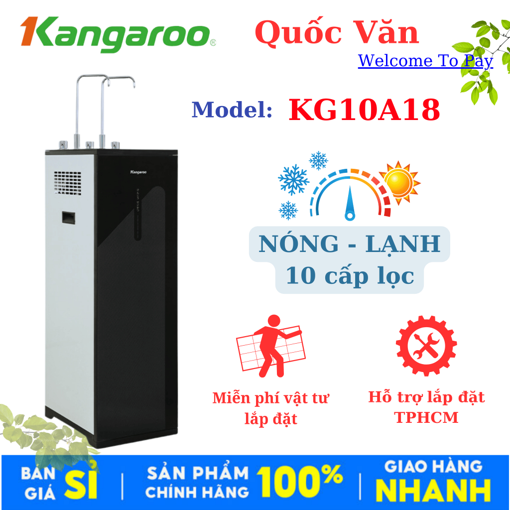 Máy lọc nước RO nóng nguội lạnh Kangaroo KG10A18 10 lõi - 10A18