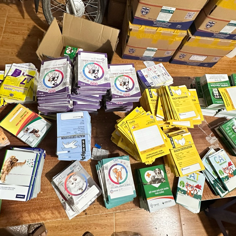 Giá Sốc mua nhiều] Combo 10 Sổ theo dõi sức khoẻ thú cưng đảm bảo y hình lựa chọn sổ dày đầy đủ vacxin và bệnhh chó mèo