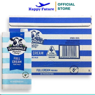 Sữa devondale 2l sữa tươi nguyên kem - 6 hộp 2l - sữa tươi nhập khẩu úc