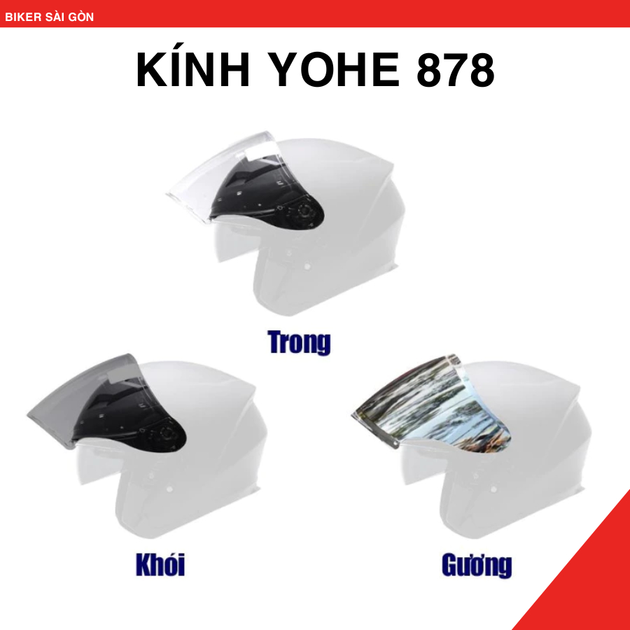 Kính Chắn Gió Mũ Bảo Hiểm YOHE 878 - Biker Sài Gòn