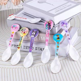 Thìa muỗng nhựa melamine 3D HelloKitty, Kuromi, Melody, Cinamoroll,  Shin Chan, Doremon Doraemon