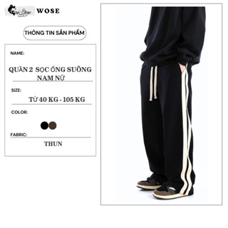 Quần Thun Nam Nữ Bigsize 40-105KG Ống Rộng 2 Sọc Suông Thời Trang Sói Thun Da Cá