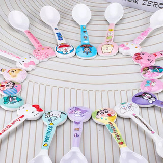 Thìa muỗng nhựa melamine 3D HelloKitty, Kuromi, Melody, Cinamoroll,  Shin Chan, Doremon Doraemon