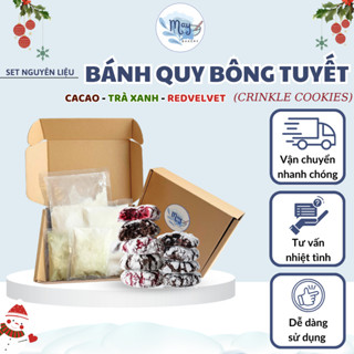 SET Nguyên liệu làm BÁNH QUY BÔNG TUYẾT CRINKLE Giáng sinh, CÓ VIDEO HƯỚNG DẪN | Tiệm bánh nhà May