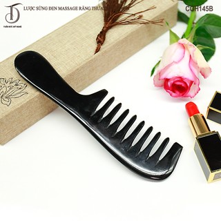 Lược Sừng HAHANCO [COH145] Răng Thưa Massage Đầu (Size: XL - 19cm)