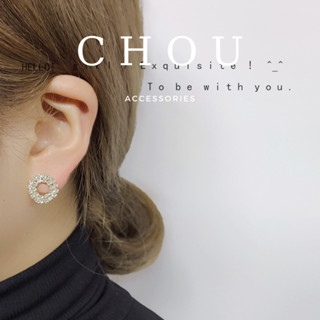  Bông Tai Khuyên Tai Đính Đá Vòng Tròn | CHOU ACCESSORIES | 