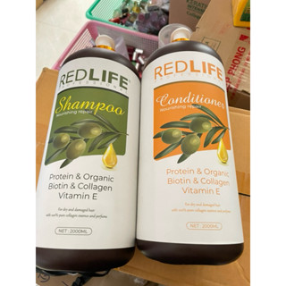  Dầu gội đầu  dầu  xả phục hồi  siêu mềm mượt REDLIFE nano collagen dữ màu tóc nhuộm 