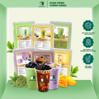 Bột trà sữa pha sẵn 6 vị Matcha,Khoai Môn, Sầu riêng, Socola, Dưa Lưới, Xoài 100g - BẾP NGUYÊN KHOA