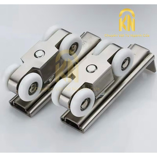 Bánh xe treo cửa lùa hộp lụa -  cốt trục inox 4Bánh