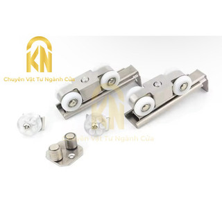 Bánh xe treo cửa lùa hộp lụa -  cốt trục inox 4Bánh
