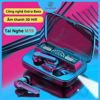 Tai nghe bluetooth M19 ZH XIAOKE, tai nghe không dây pin trâu cảm ứng nhạy cùng đèn led,Thích Hợp Với Mọi Mẫu Mã