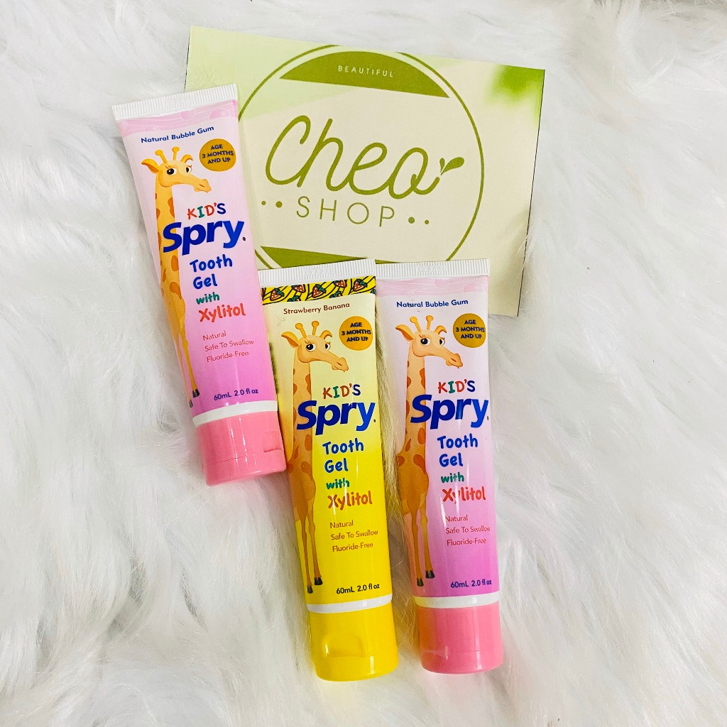 Date 10/26 Kem đánh răng trẻ em Kid's Spry 60ml - Mỹ Kem đánh răng cho bé nuốt được