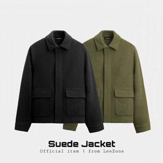  Áo khoác Da lộn nam LeeZone cao cấp | Da lộn túi hộp 