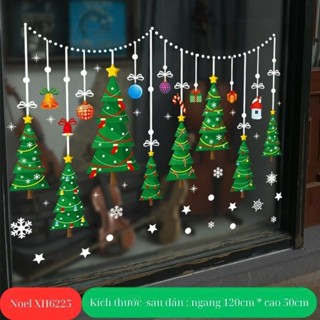 Decal dán tường trang trí tết giáng sinh, tranh noel dây thông xanh XL6225