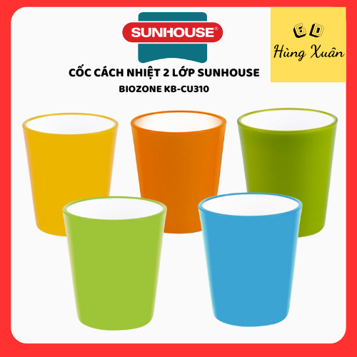 Cốc uống nước cách nhiệt 2 lớp nhựa nguyên sinh cao cấp BIOZONE 310ML KB-CU310P