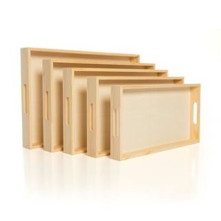 Khay bánh, khay trà, hộp quà Có Tay Cầm đựng đồ dùng phụ kiện bằng gỗ thông dùng decor, chụp hình