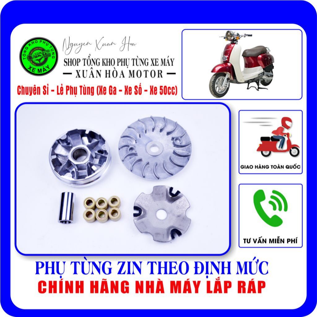 Bộ nồi trước/ Côn trước Crea 50cc/ Giorno 50cc/ Today 50cc/ Vespa 50cc... - Chống rung giật (Chính h