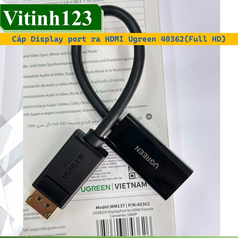 Cáp chuyển Displayport ra HDMI  VGA  Ugreen 40362, 40363, 20415