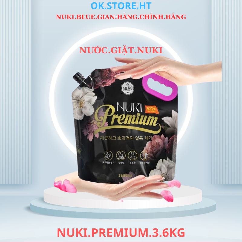 Túi Nước Giặt nuki PREMIUM Đen Huyền Bí Phiên Bản Đặc Biệt 3600ml.