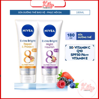  Bộ đôi Tinh chất dưỡng thể trắng da Ngày & Đêm NIVEA 180ml 