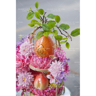 Giỏ oản dâng lễ (tone hồng)