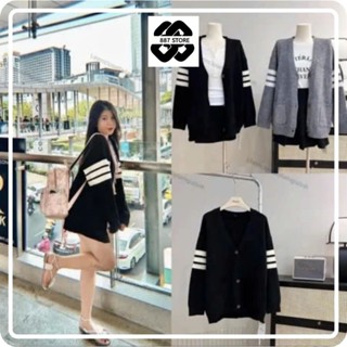  Áo Khoác  cardigan Nam Nữ Cổ Chữ V Họa Tiết 3 sọc tay  Chất nỉ 
