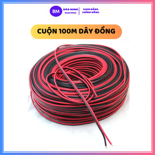 [DÂY ĐỒNG] Giá 1 cuộn dây điện dôi màu đỏ đen chuyên đi dây nguồn Camera, đi bóng Led, hoặc làm dây loa kích thước nhỏ