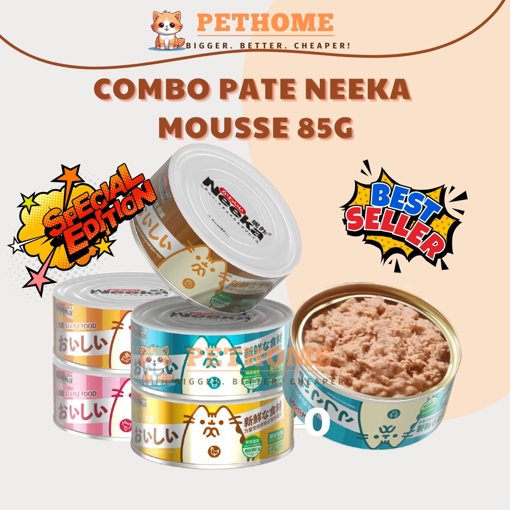 [Combo 24 Lon] Pate Mèo Neeka Special Dạng Mousse & Gravy Lon 85g, Pate Neeka Mèo Dạng Dạng Đặc Sốt