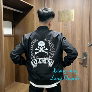 Áo Khoác Gió Nam Philip 559 Siêu Cấp In Trước Và Sau Kiểu Dáng Khoác Ngoài Màu Đen