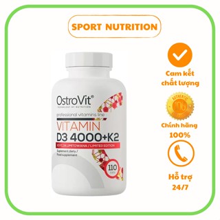  Ostrovit Vitamin D3 4000IU + K2 110 Tablets vitamin D3 K2 giúp chắc khỏe xương tăng đề kháng 