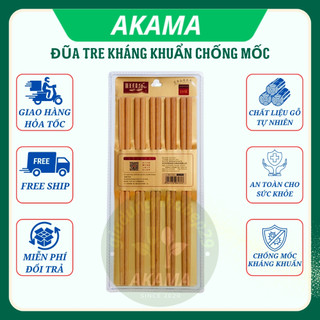Đũa tre ăn cơm cao cấp, chất liệu tự nhiên, an toàn cho sức khỏe - Set 10 đôi